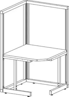 Production Basics 1515 C-Leg Series ESD-Safe Stand Alone Corner Workstation, 30"D x 36"W