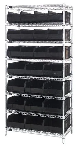 Quantum WR8-483485 Wire Shelving System with 8 Shelves, 21" x 36" x 74"