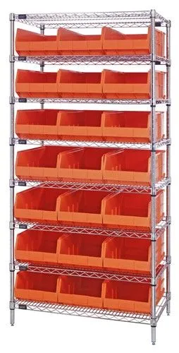 Quantum WR8-485 Wire Shelving System with 8 Shelves, 21" x 36" x 74"