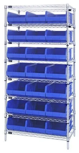 Quantum WR8-485 Wire Shelving System with 8 Shelves, 21" x 36" x 74"