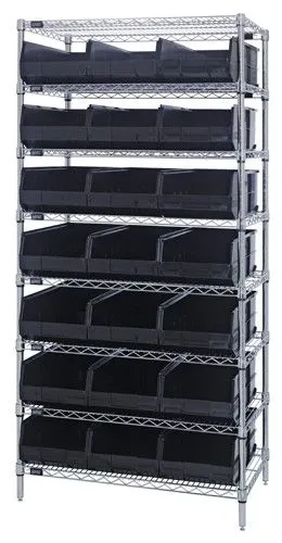 Quantum WR8-485 Wire Shelving System with 8 Shelves, 21" x 36" x 74"