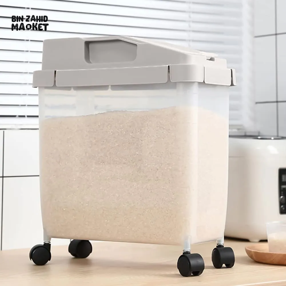 RICE CONTAINER STORAGE BOX WITH WHEELS
