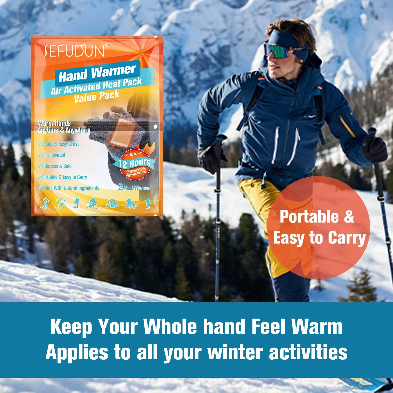 Sefudun Hand Warmer Value Pack Warmer patch 10 Pair