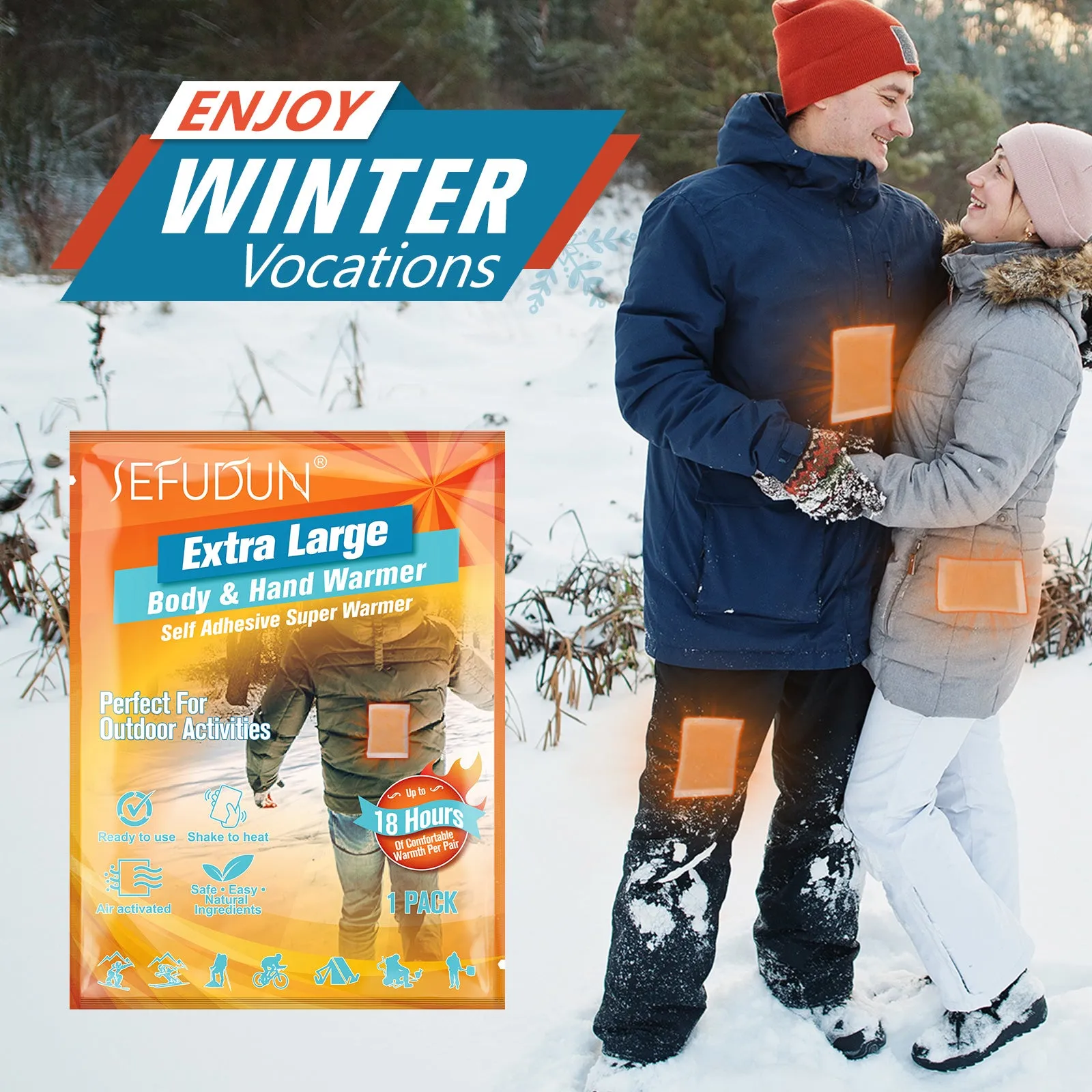 Sefudun Hand Warmer Value Pack Warmer patch 10 Pair