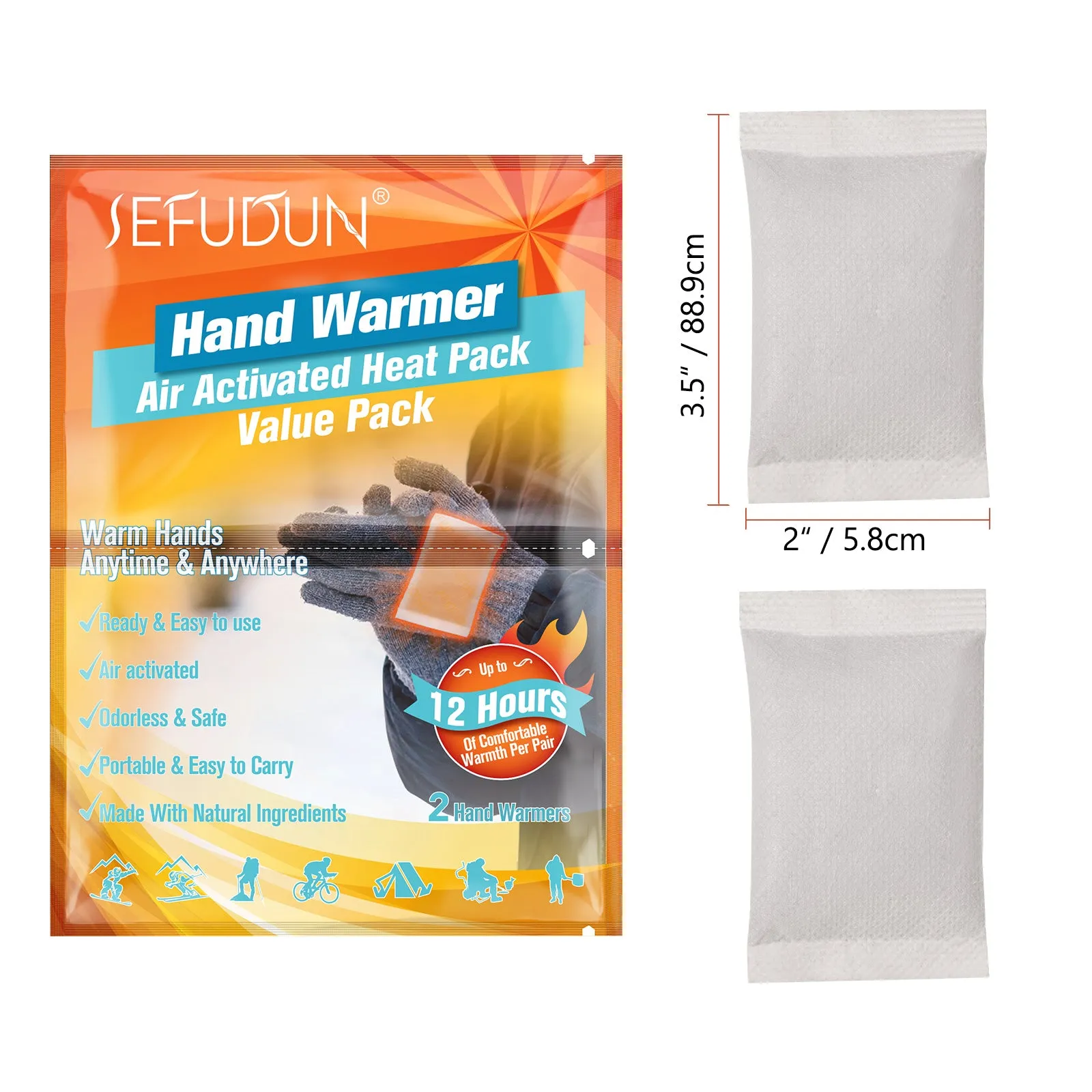Sefudun Hand Warmer Value Pack Warmer patch 10 Pair