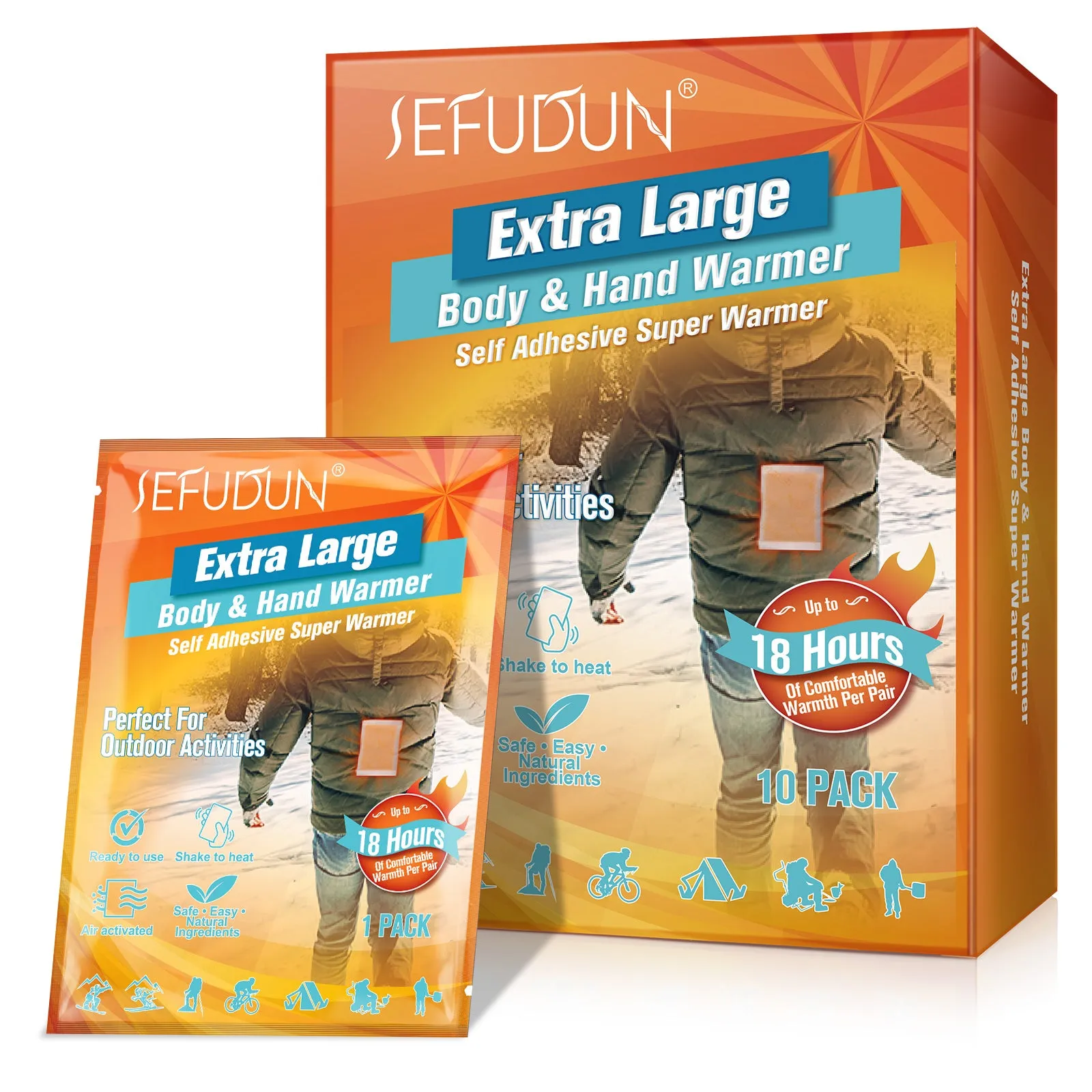 Sefudun Hand Warmer Value Pack Warmer patch 10 Pair
