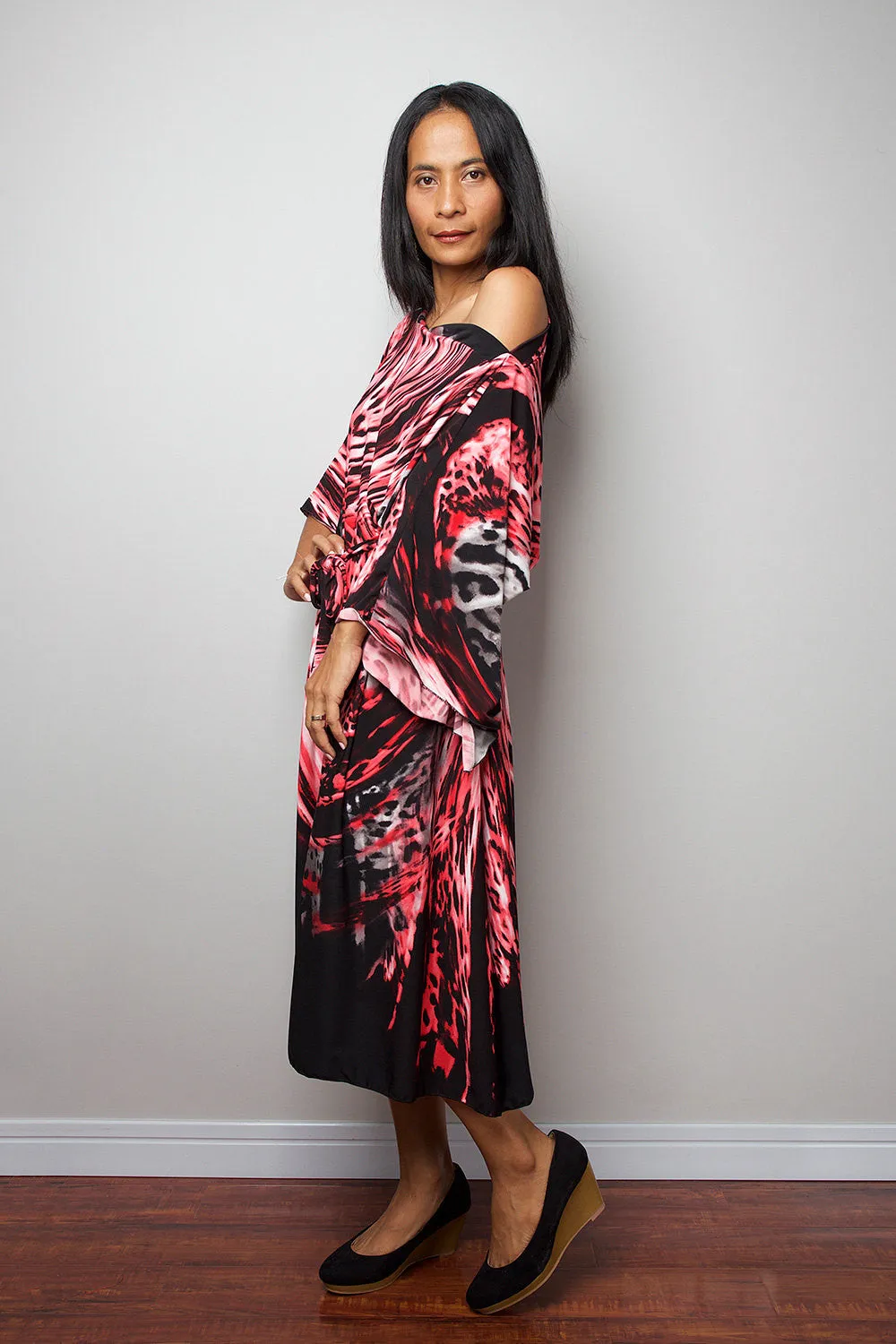 Short Dress - Long Wide Sleeve Boho Dress : Funky Elegant Collection No.3
