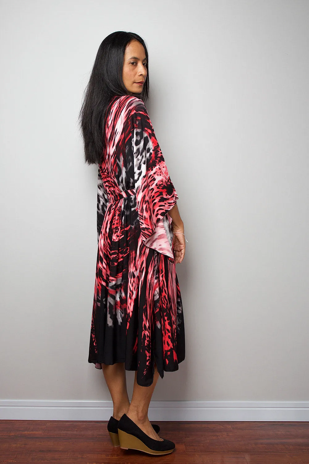 Short Dress - Long Wide Sleeve Boho Dress : Funky Elegant Collection No.3
