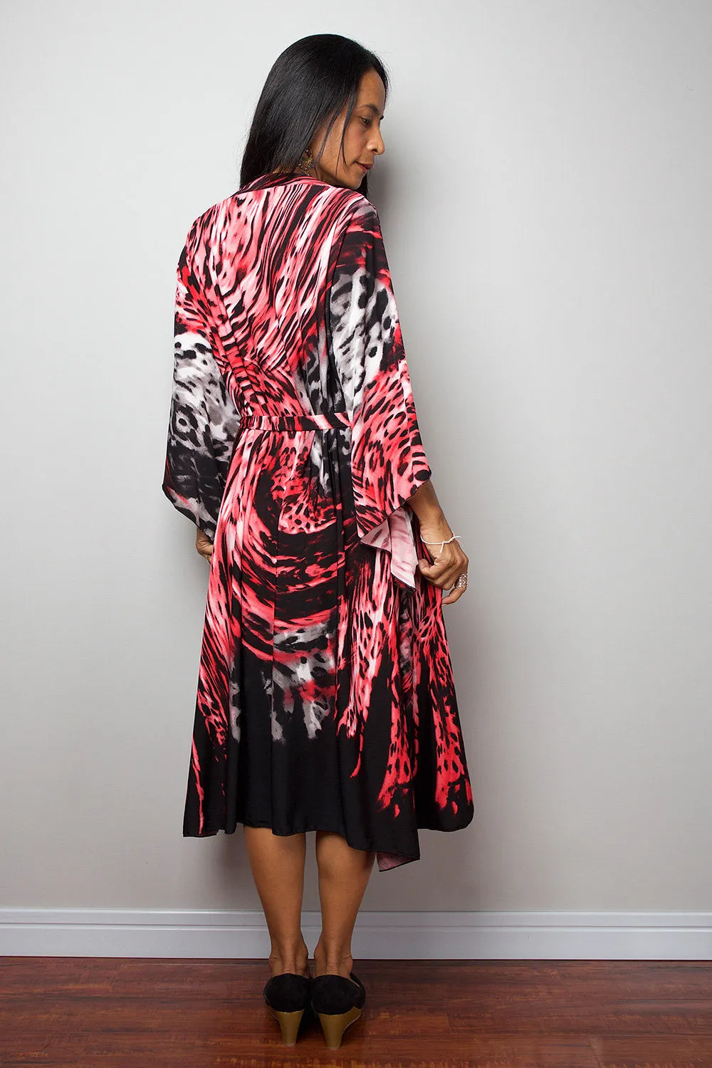 Short Dress - Long Wide Sleeve Boho Dress : Funky Elegant Collection No.3