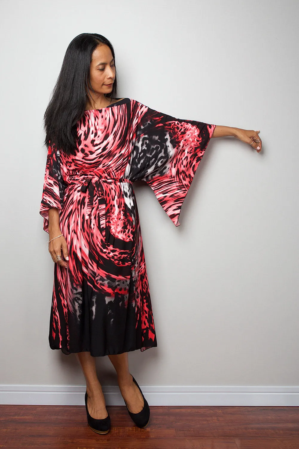 Short Dress - Long Wide Sleeve Boho Dress : Funky Elegant Collection No.3