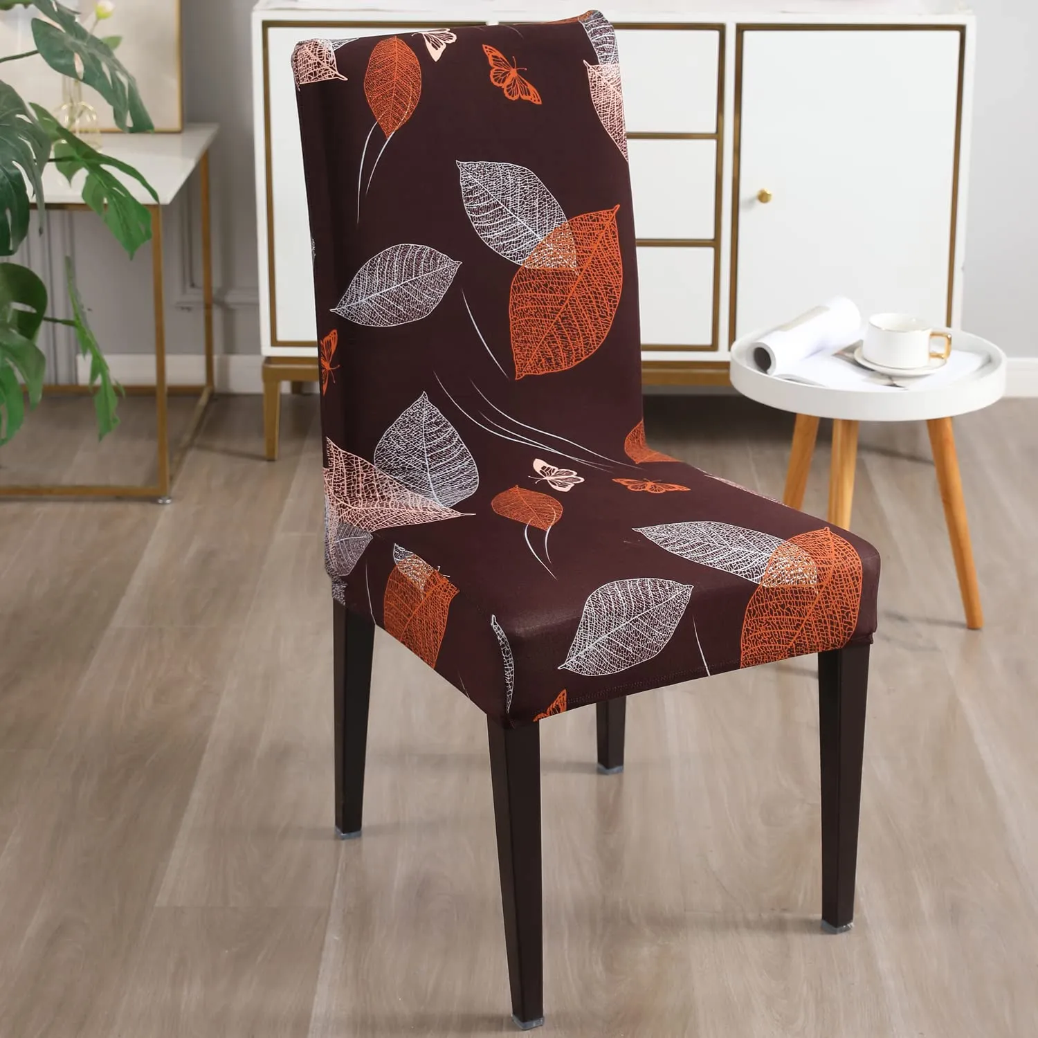 Stretchable Chair Covers, Choco Leaf
