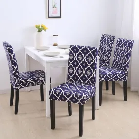 Stretchable Chair Covers, Diamond Blue