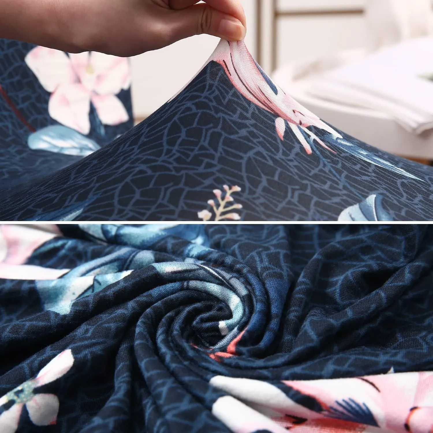 Stretchable Chair Covers, Lotus Blue
