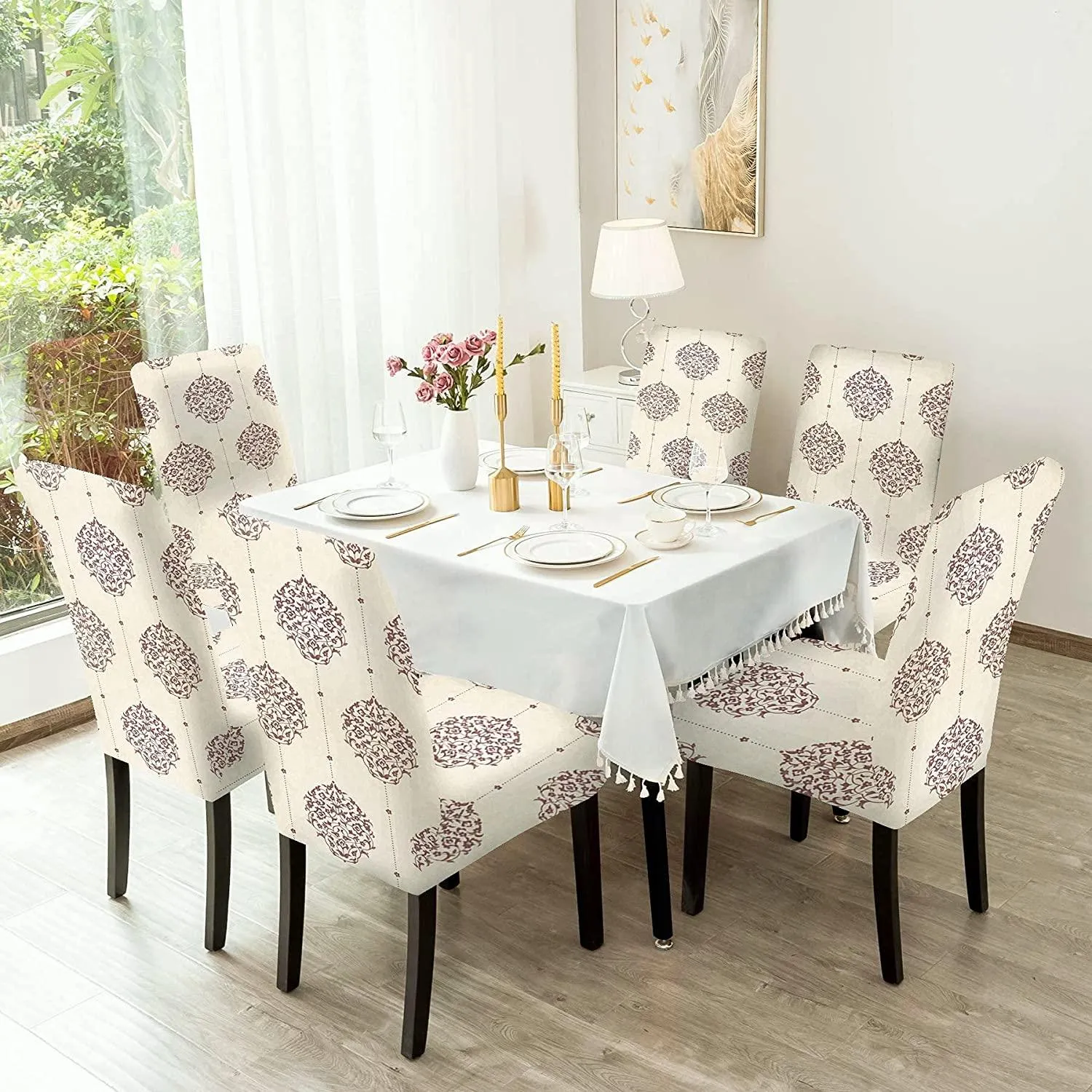 Stretchable Chair Covers, Luxury White