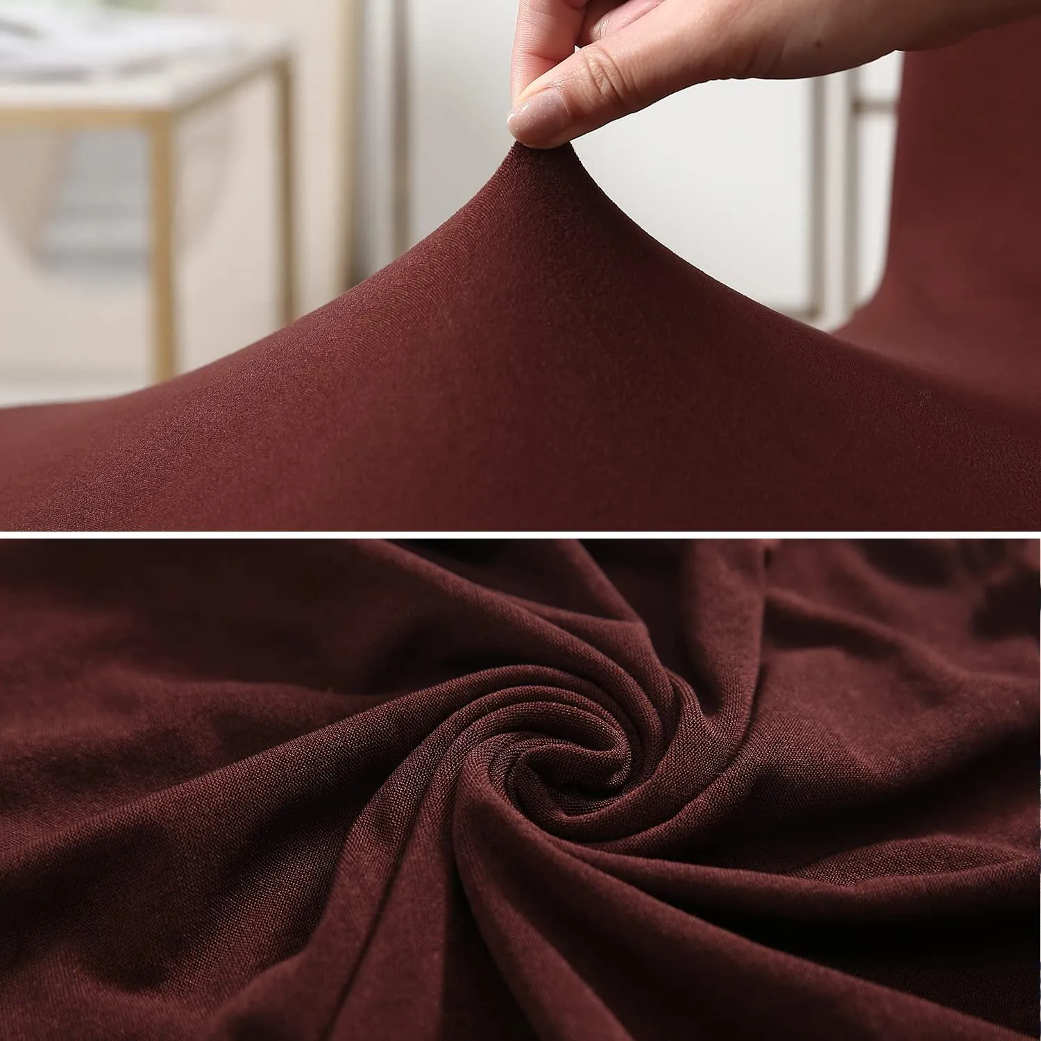 Stretchable Chair Covers, Plain Brown