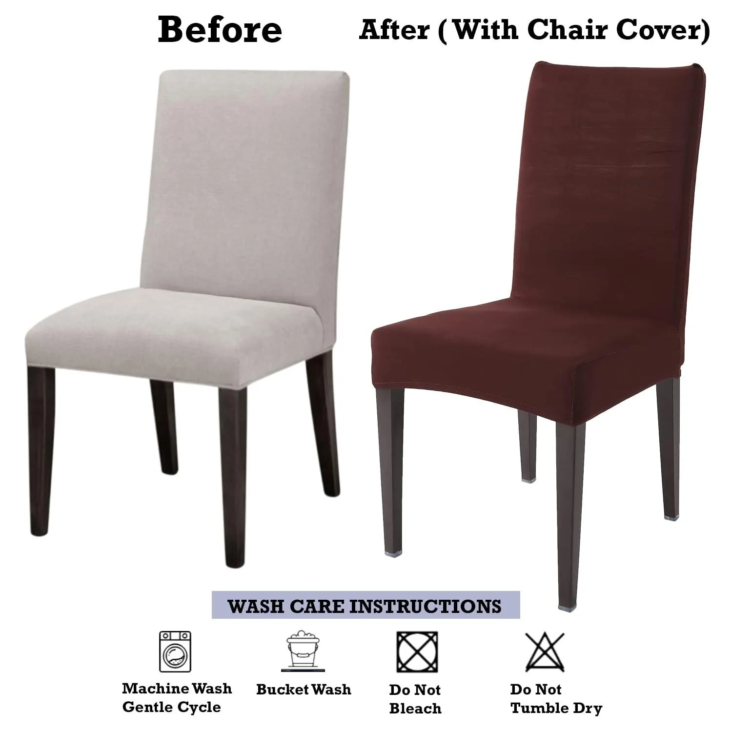 Stretchable Chair Covers, Plain Brown