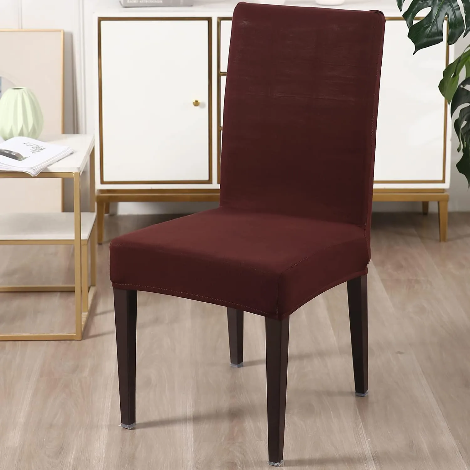 Stretchable Chair Covers, Plain Brown