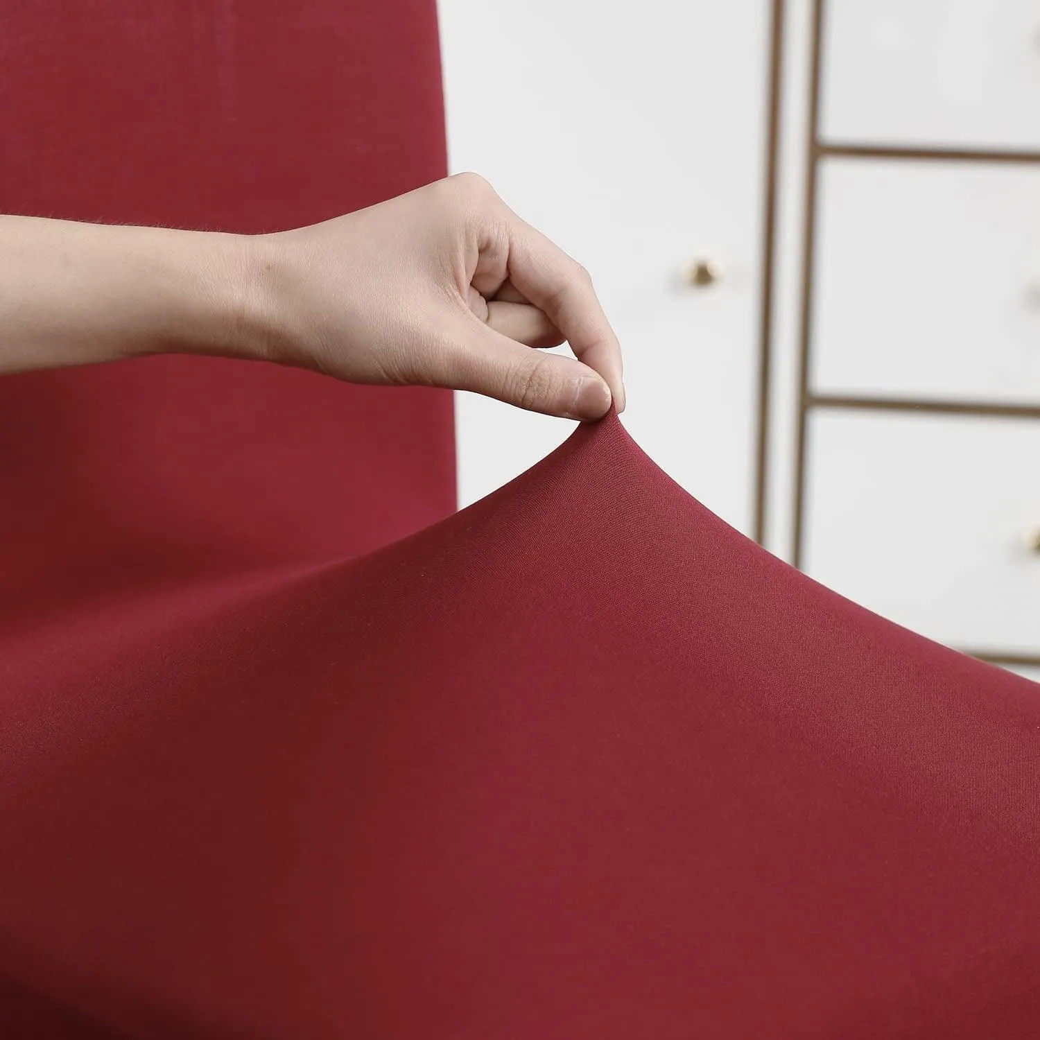 Stretchable Chair Covers, Plain Maroon