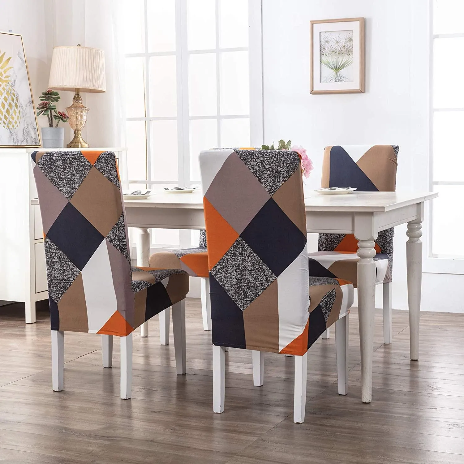 Stretchable Chair Covers, Prism Orange