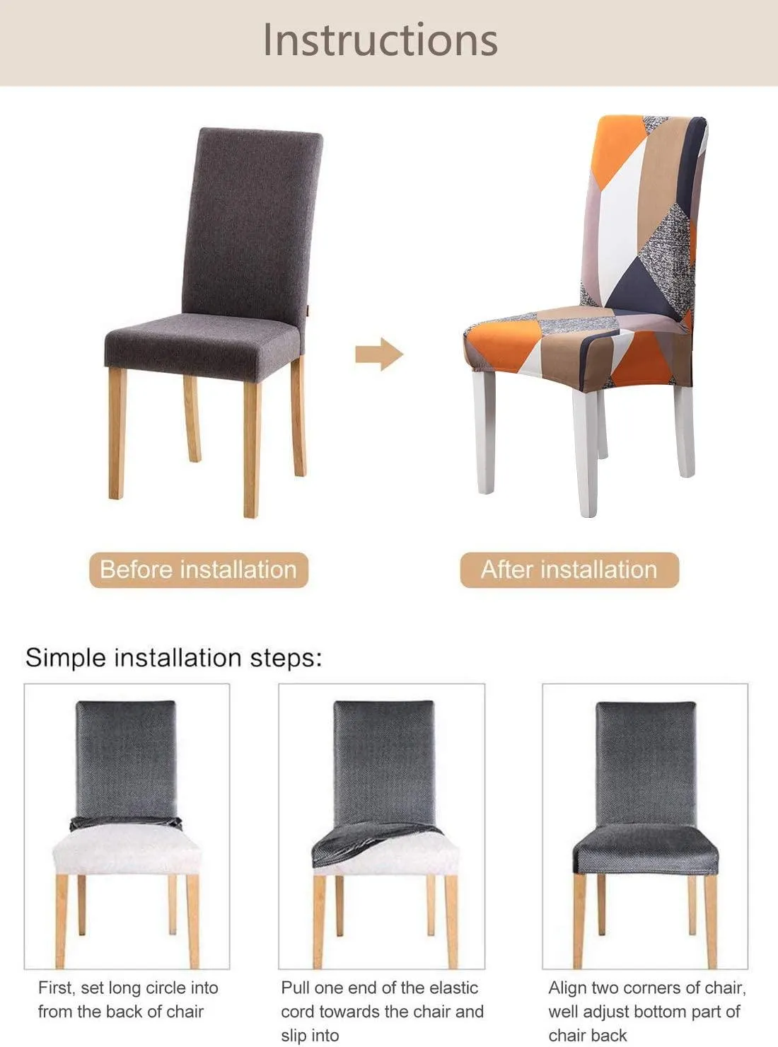 Stretchable Chair Covers, Prism Orange