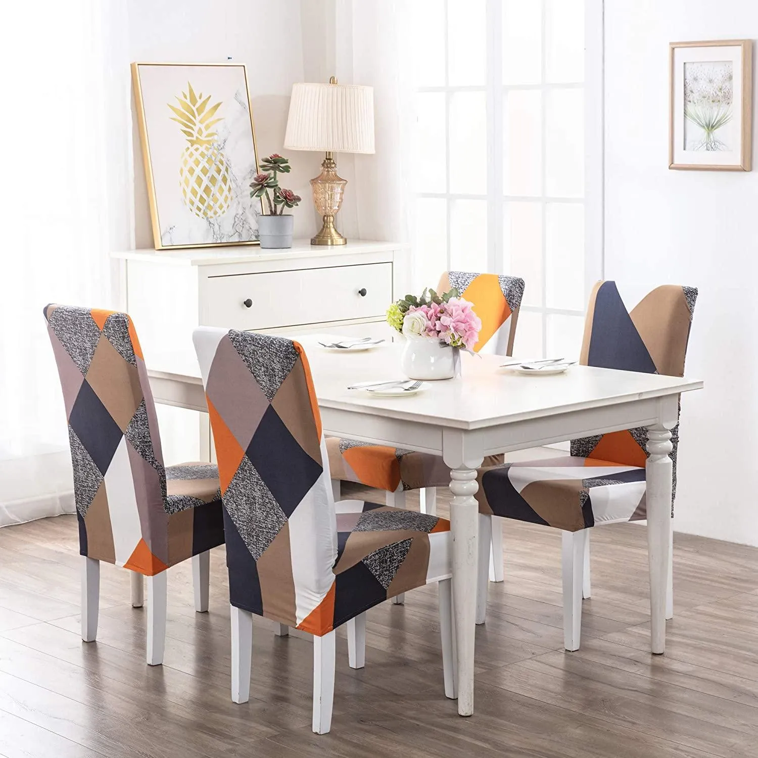 Stretchable Chair Covers, Prism Orange
