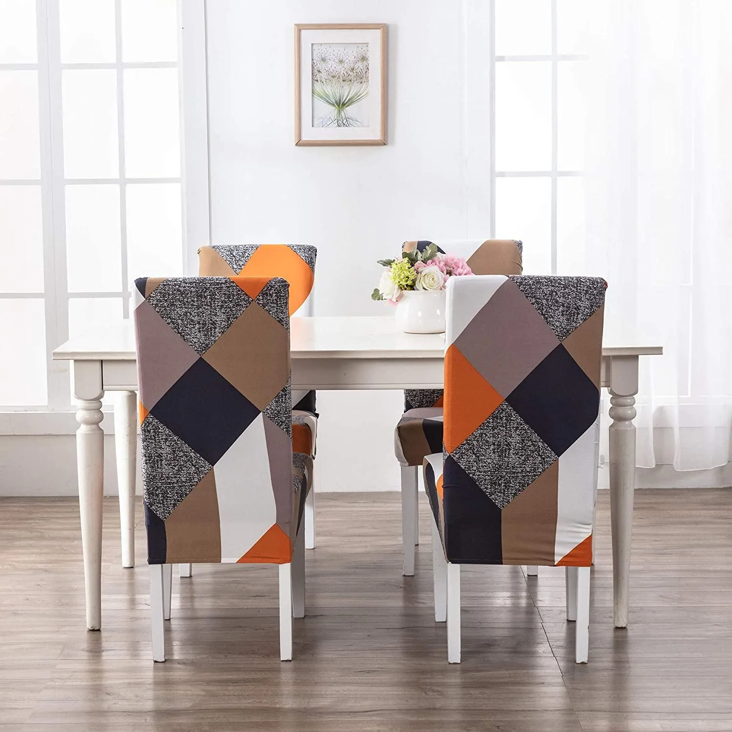 Stretchable Chair Covers, Prism Orange