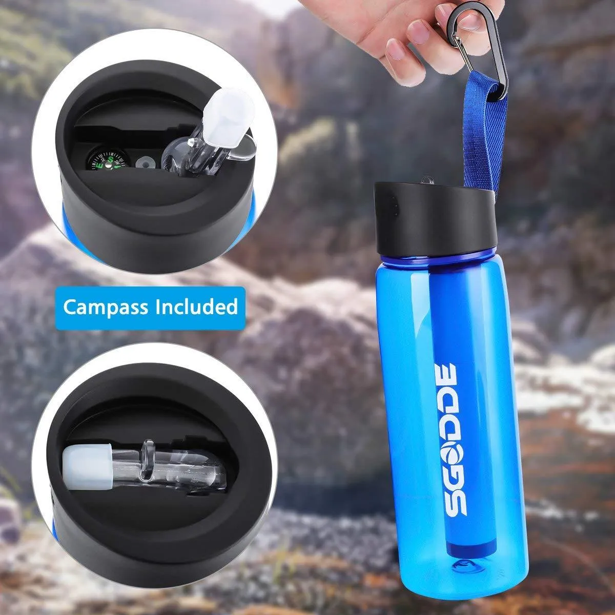 Survival Water-filter Bottle - Life Saving, BPA Free