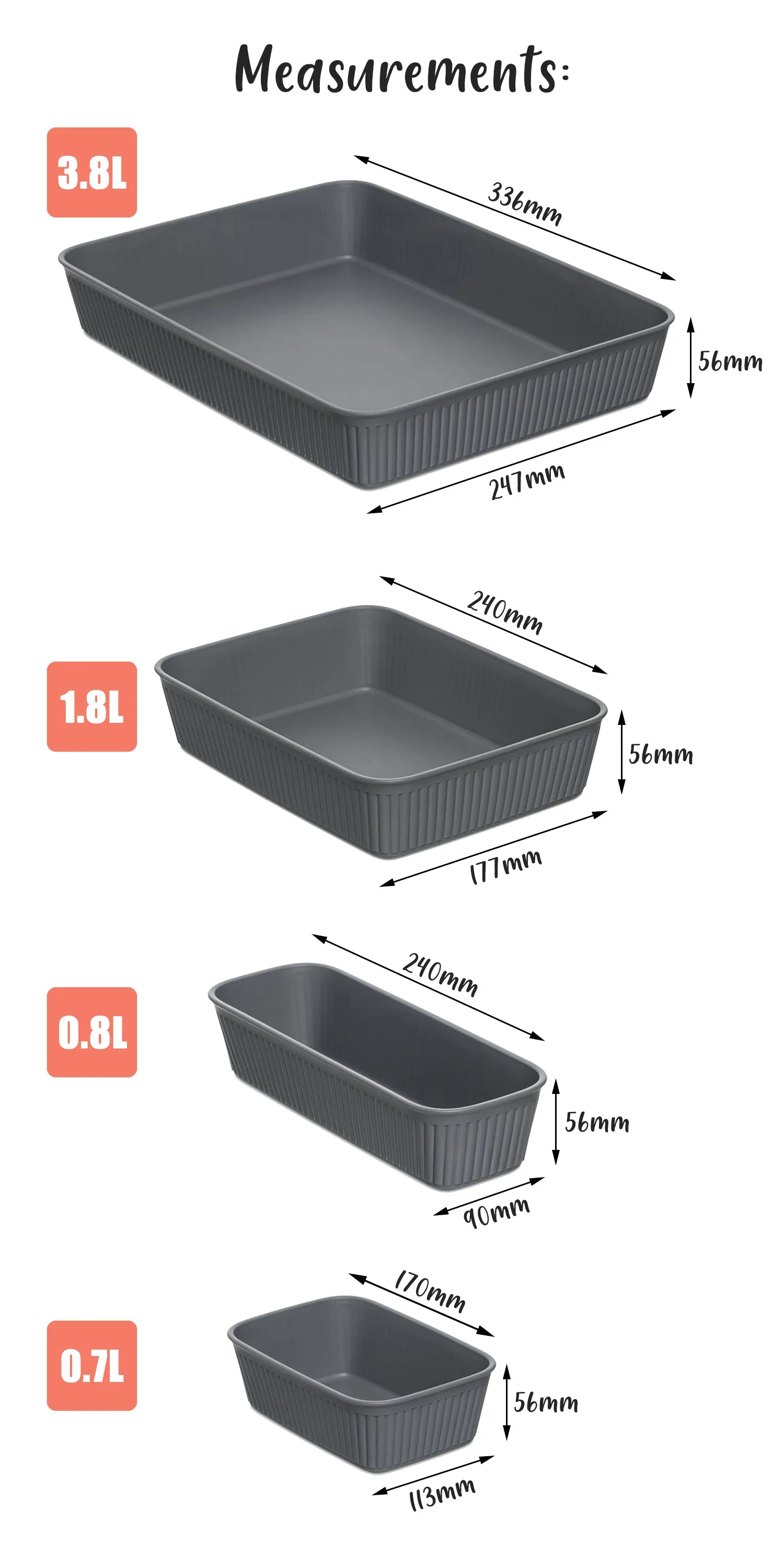 T0125.00 Tatay 4 Organizers Set (Grey)
