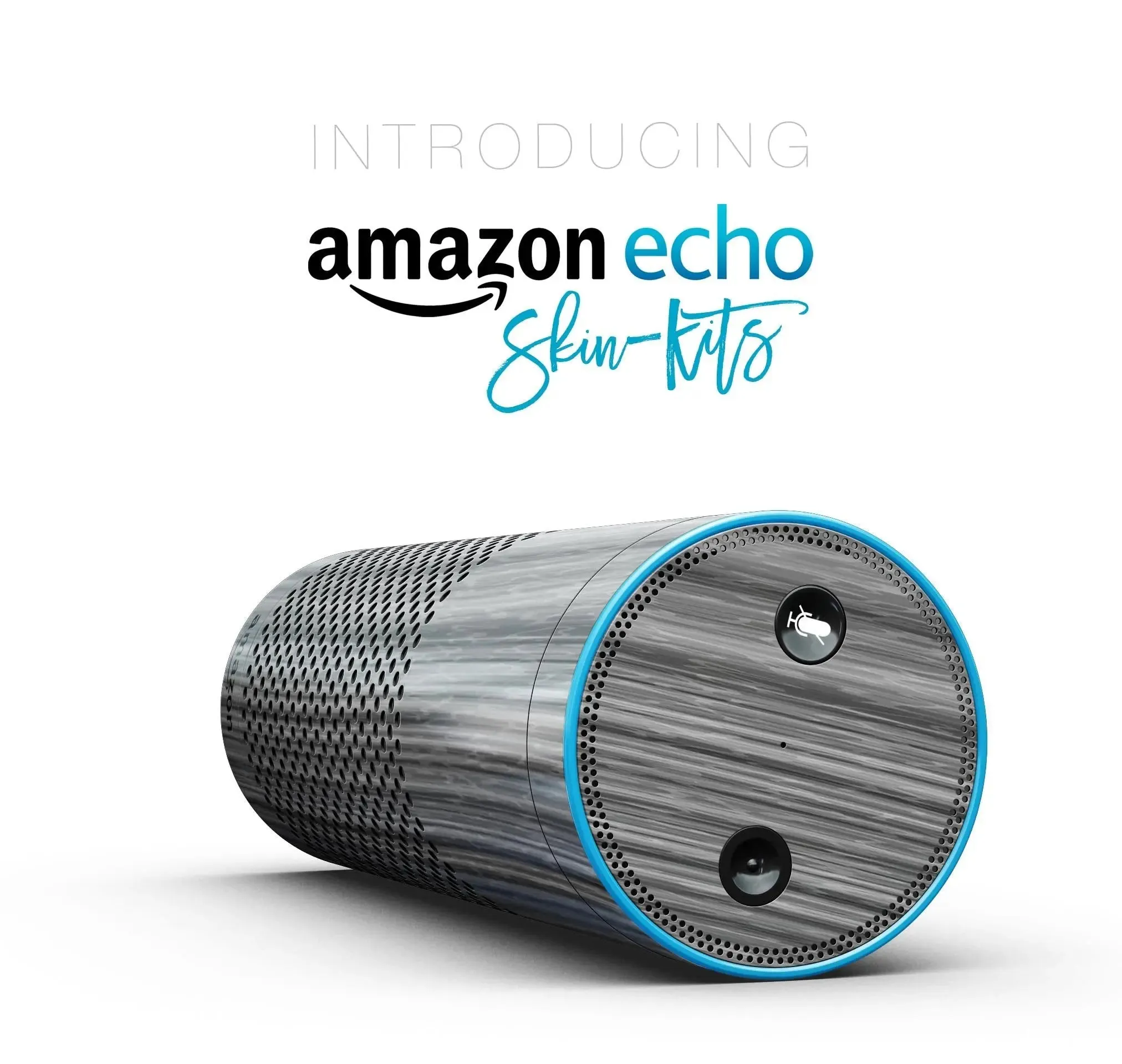Textured Gray Dyed Surface - Full-Body Skin-Kit for the Amazon Echo