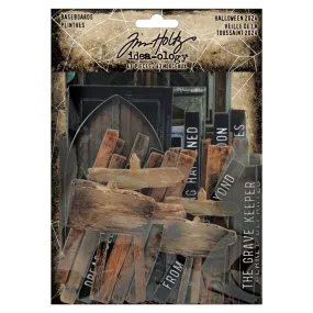 Tim Holtz Idea-Ology - Baseboards Halloween - Windows Doors Signposts - 43 Pieces