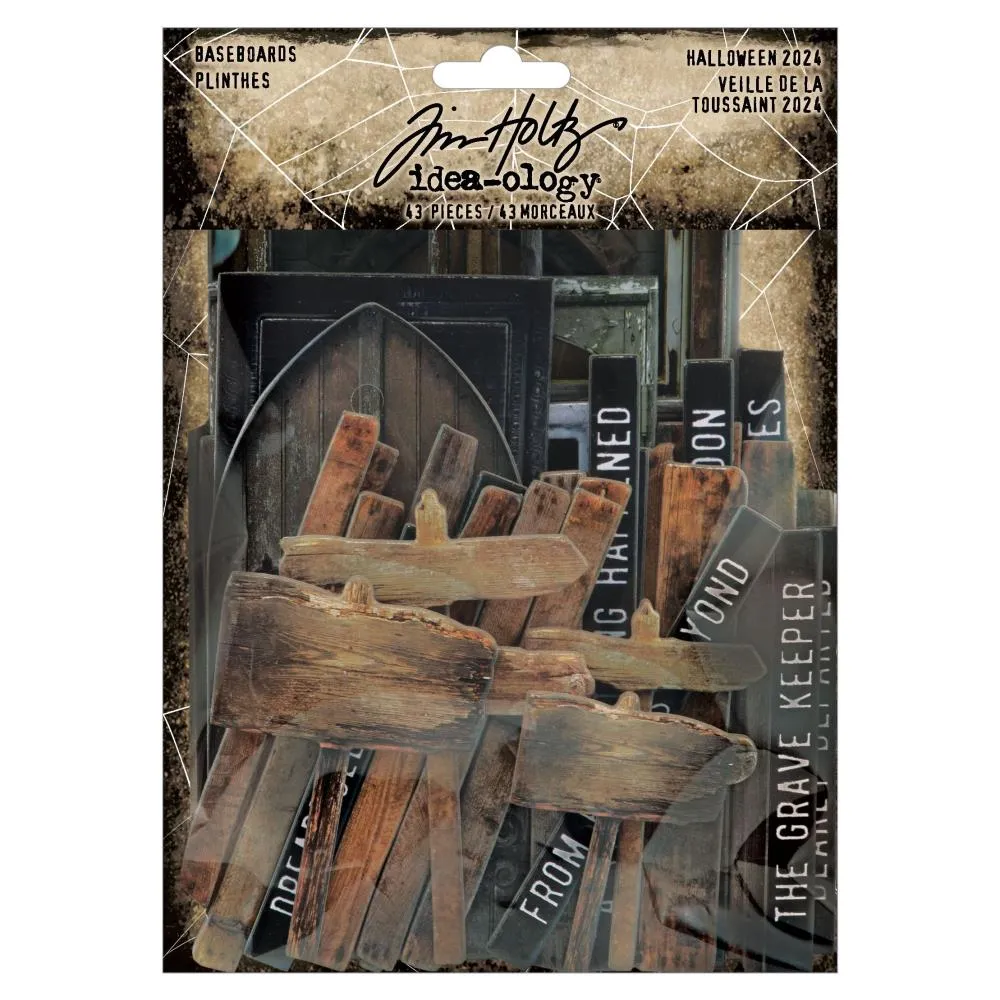 Tim Holtz Idea-Ology - Baseboards Halloween - Windows Doors Signposts - 43 Pieces