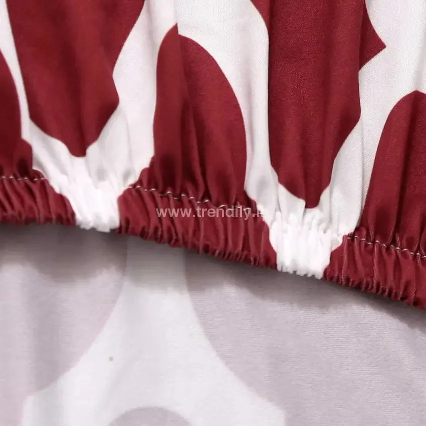Trendily Premium Wrinkle-Free | Elastic Stretch | Washable Print Chair Covers, Maroon (CC-035)