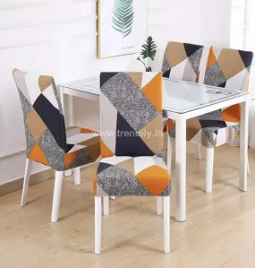 Trendily Premium Wrinkle-Free | Elastic Stretchable Chair Covers | Prism Orange (CC-069)