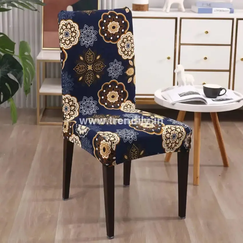 Trendily Premium Wrinkle-Free Stretchable |  Elastic Stretch |Chair Covers, Decent Blue (CC-030)