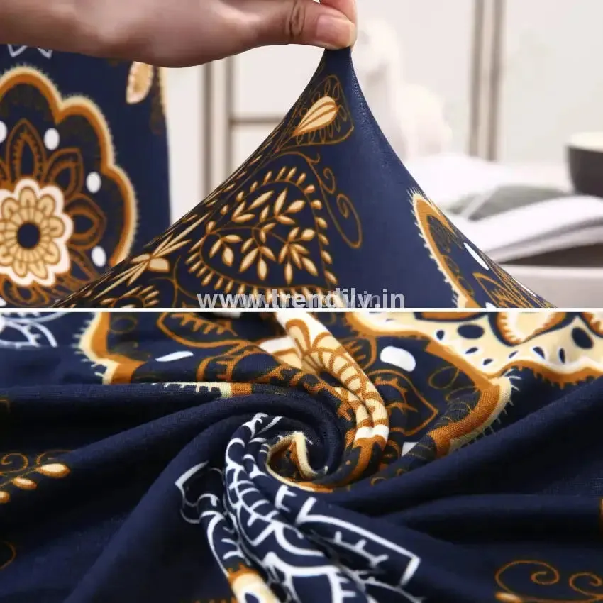 Trendily Premium Wrinkle-Free Stretchable |  Elastic Stretch |Chair Covers, Decent Blue (CC-030)