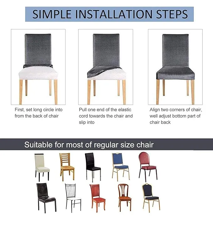 Trendily Premium Wrinkle-Free Stretchable | Washable Plain Velvet Chair Covers, Red-Wine  (CC-126)
