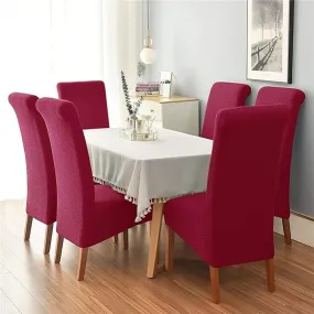 Trendily Premium Wrinkle-Free Stretchable | Washable Stuff | Emboss Plain Chair Covers n Maroon (CC-144)