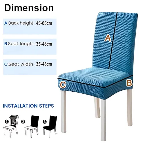 Trendily Premium Wrinkle-Free Stretchable | Washable Stuff | Emboss Plain Chair Covers  Peacock Green  (CC-192)