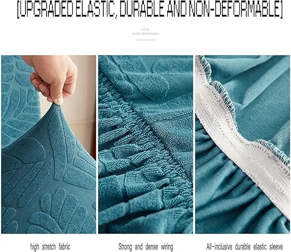 Trendily Premium Wrinkle-Free Stretchable With Elastic Bottom Emboss Frill Leaf Chair Covers | Coffee| (CC-181)