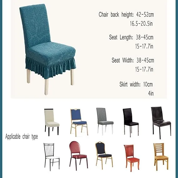Trendily Premium Wrinkle-Free Stretchable With Elastic Bottom Emboss Frill Leaf Chair Covers | Pink | (CC-180)