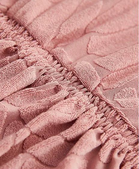 Trendily Premium Wrinkle-Free Stretchable With Elastic Bottom Emboss Leaf Chair Covers | Pink | (CC-173)