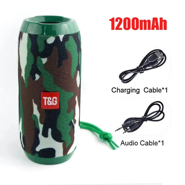TWS Bluetooth-compatible Portable Waterproof Speaker with Bass Stereo and Support FM Radio
