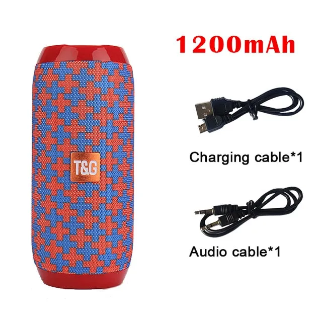 TWS Bluetooth-compatible Portable Waterproof Speaker with Bass Stereo and Support FM Radio