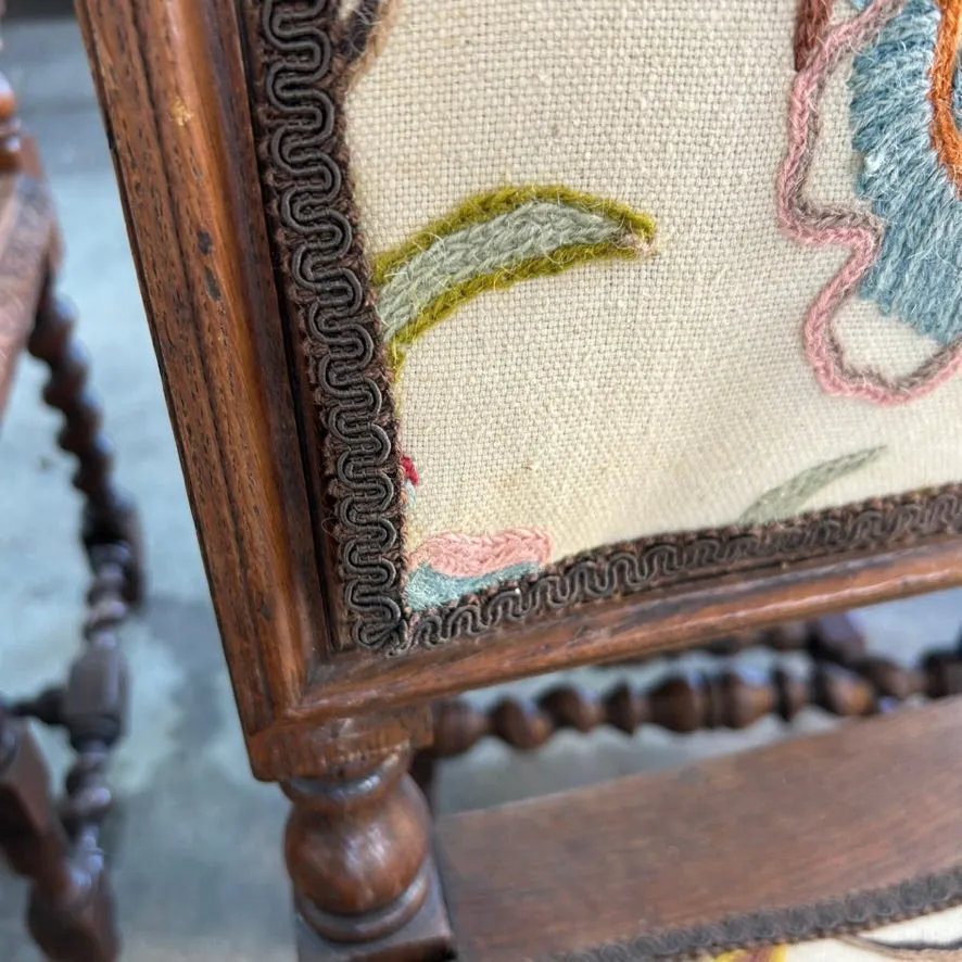 Vintage Upholstered Petite Accent Chairs, Set of Four