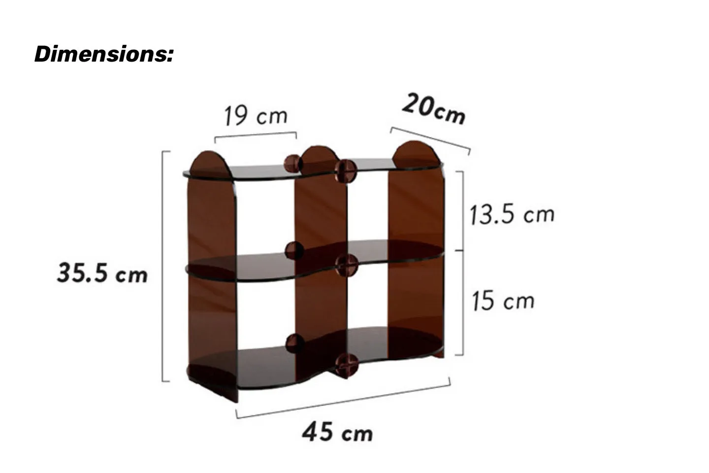 VISU Organiser Storage Shelf (Acrylic, Amber)