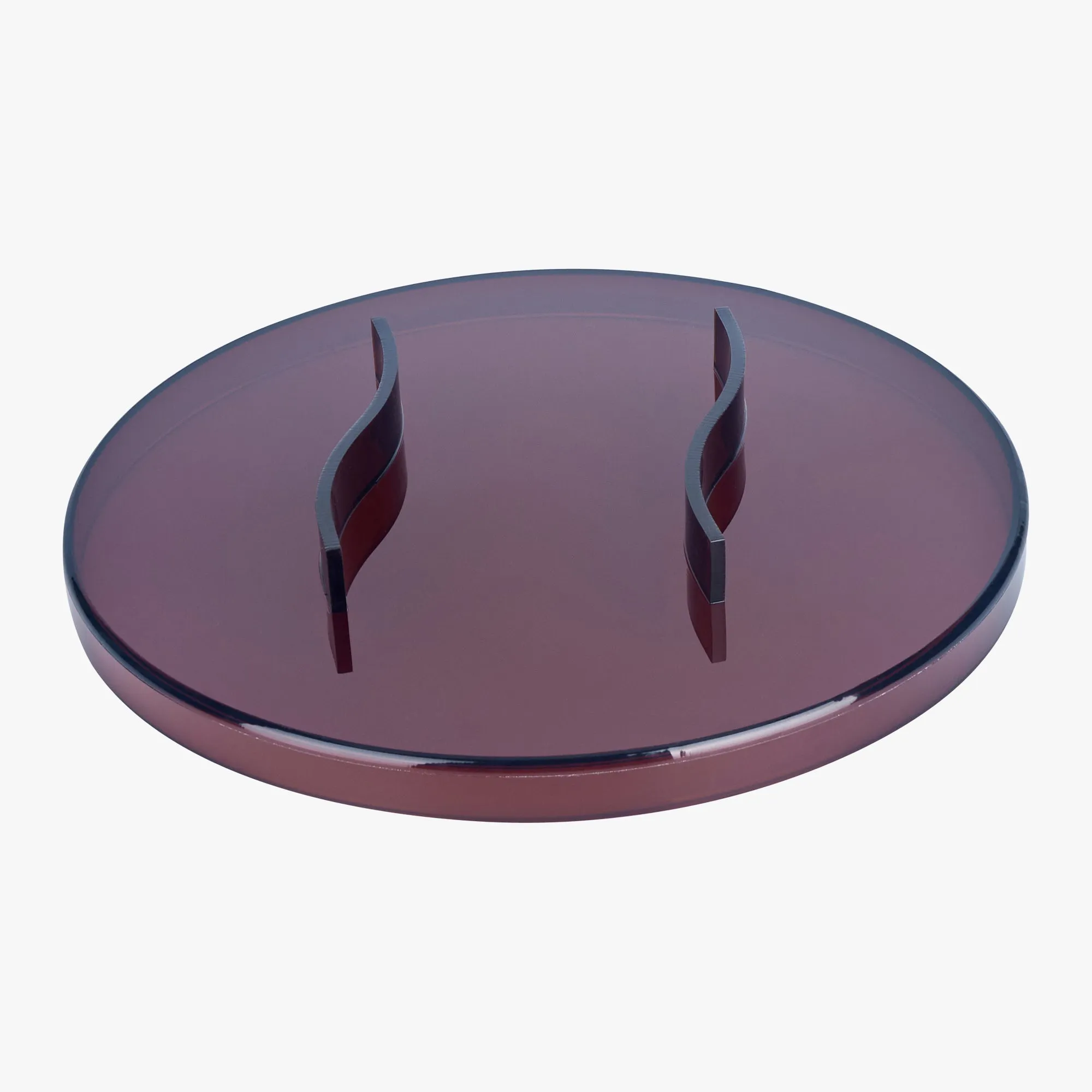 VISU Round Decorative Tray (Acrylic, Amber)
