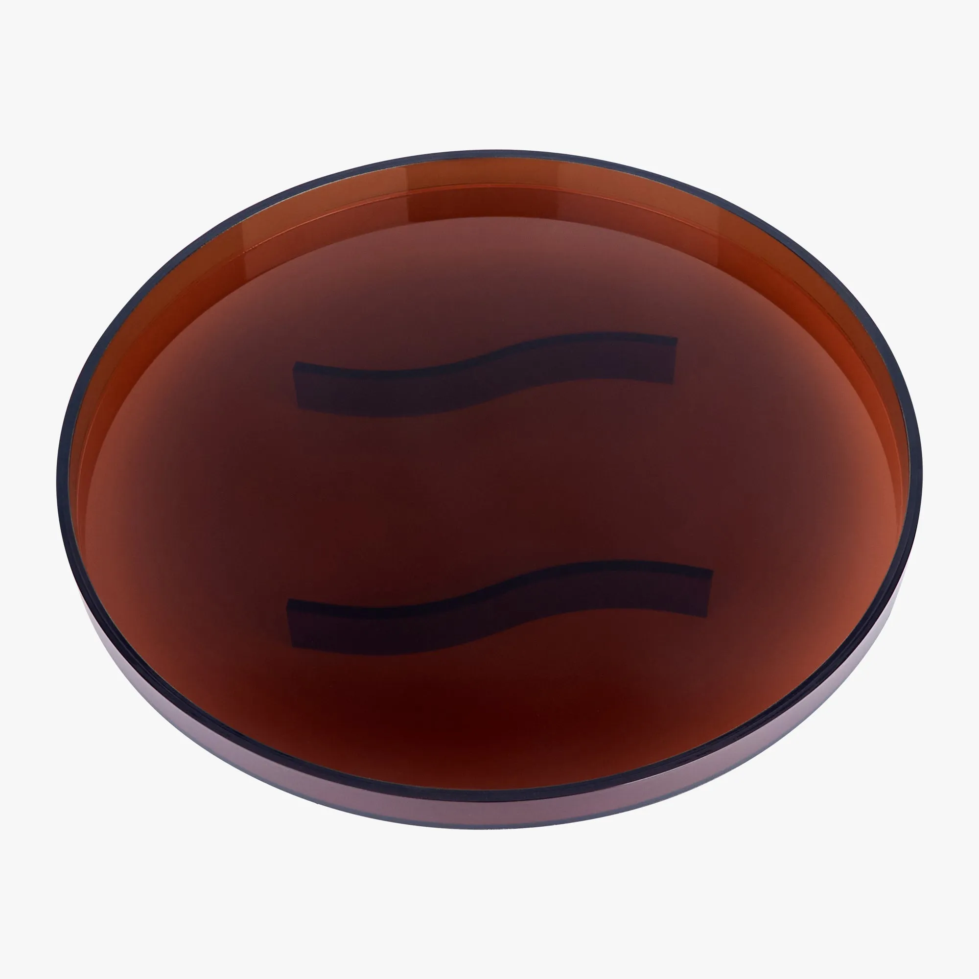 VISU Round Decorative Tray (Acrylic, Amber)