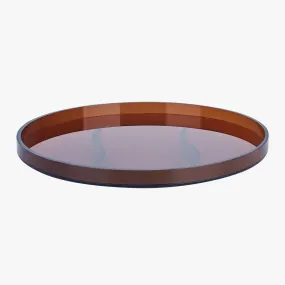 VISU Round Decorative Tray (Acrylic, Amber)