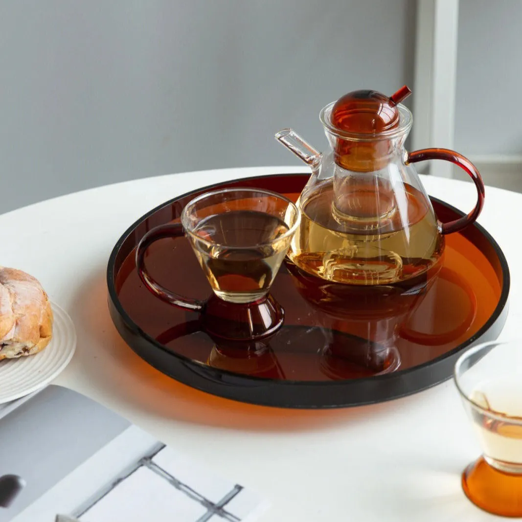 VISU Round Decorative Tray (Acrylic, Amber)