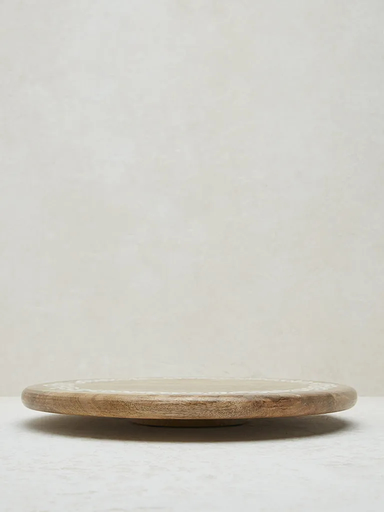 Westside Home Brown Resin Art Lazy Susan